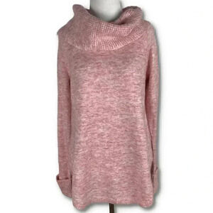 Style & Co Womens knit sweater size M pink cowl neck strawberry milk